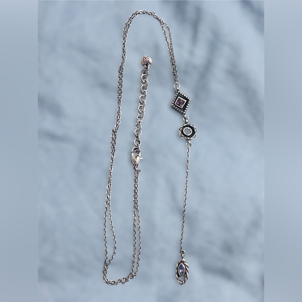 Brighton HALO
HORIZON Silver "Y"
Long Neckice Prple
Pink Blue Green
Crystal NWOT